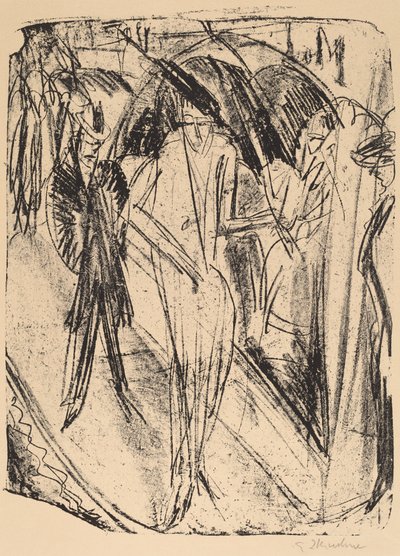 Dame im Regen von Ernst Ludwig Kirchner