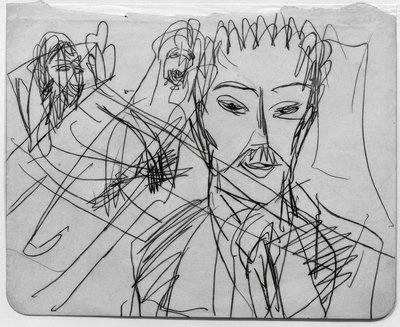 Skizze zu La bête humaine von Ernst Ludwig Kirchner