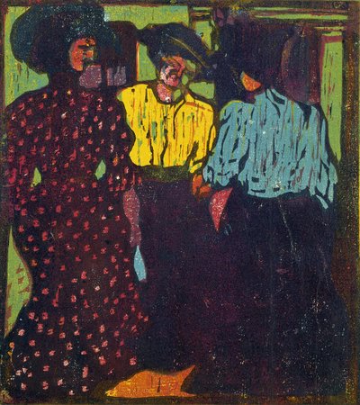 Drei Frauen im Gespräch, 1907 von Ernst Ludwig Kirchner