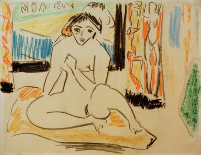 Weiblicher Akt im Spiegel von Ernst Ludwig Kirchner