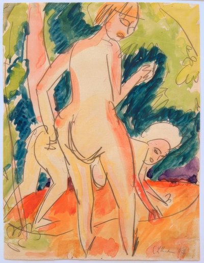 Zwei badende Mädchen von Ernst Ludwig Kirchner