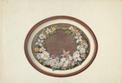 Ovaler Rahmen mit Federkranz von Esther Hansen and Edith Towner