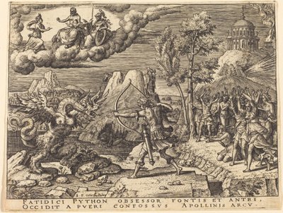 Apollo tötet Python von Etienne Delaune