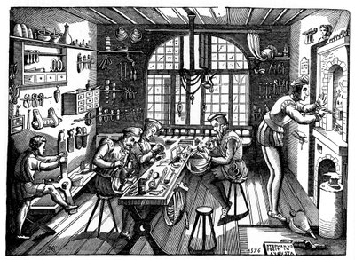 Das Atelier von Etienne Delaune, 1576, 1870 von Etienne Delaune