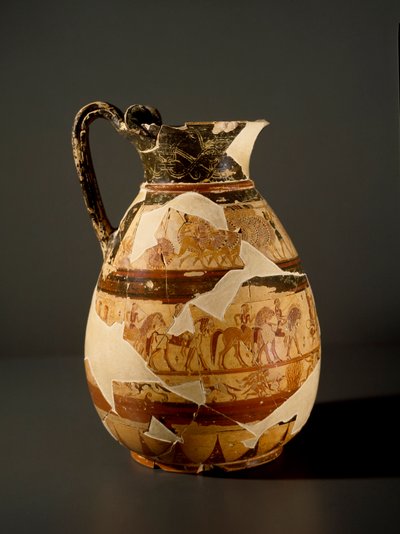 Etruskische Antike: Olpe aus Ton von Etruscan