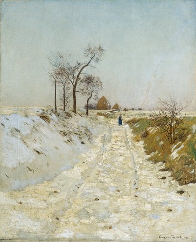 Hohlweg im Winter von Eugen Jettel