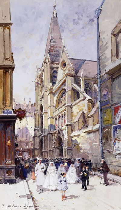 Les Communiantes à Paris von Eugene Galien Laloue