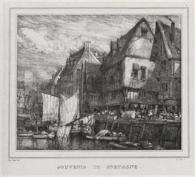 Souvenirs: Souvenir der Bretagne, Platte 5, 1832 von Eugene Isabey