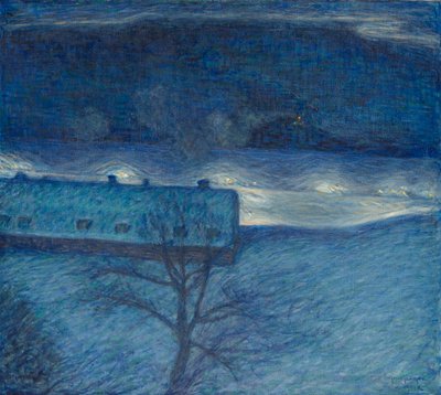 Winternacht über dem Kai von Eugène Jansson