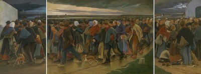 Die Emigranten (Triptychon) von Eugene Laermans
