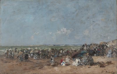 Strandszene in Trouville, ca. 1870-74 von Eugene Louis Boudin