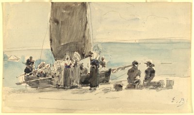 Boote beladen von Eugene Louis Boudin