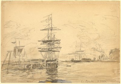 Schiffe im Hafen, ca. 1875 von Eugene Louis Boudin