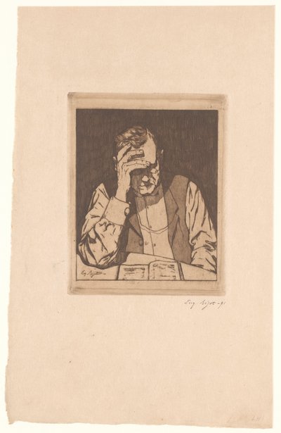Lesender Mann von Eugène Bejot (signed by artist)