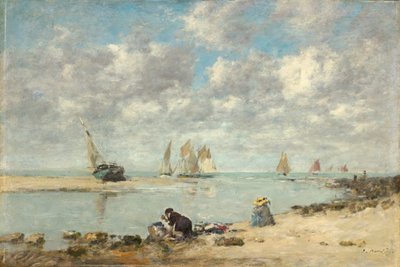 Waschfrau bei Trouville von Eugène Boudin