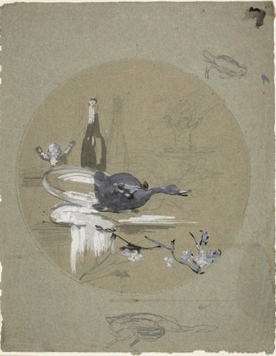 Design für einen China-Teller von Eugène Carrière