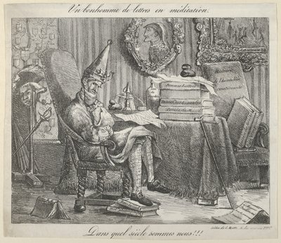 Ein literarischer Geselle beim Meditieren, 1821 von Eugène Delacroix