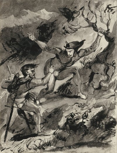 Faust und Mephistopheles auf dem Blocksberg von Ferdinand Victor Eugene Delacroix