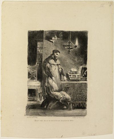 Faust in seinem Studierzimmer von Eugène Delacroix