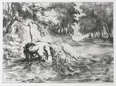 Hamlet: Der Tod von Ophelia, 1843 von Eugène Delacroix