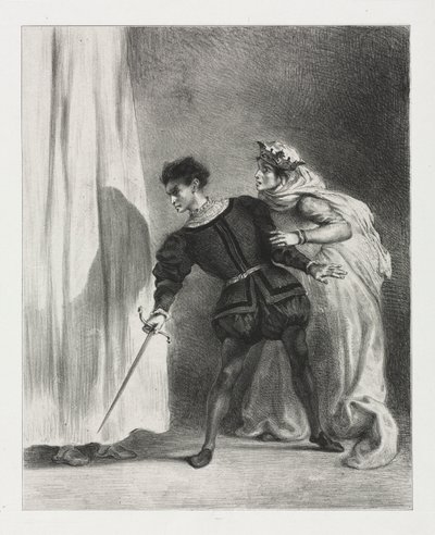 Hamlet: Der Mord an Polonius von Eugène Delacroix