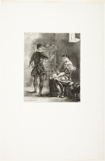 Hamlet und Ophelia von Eugène Delacroix