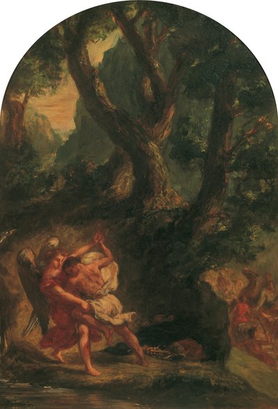 Jakob kämpft mit dem Engel von Eugène Delacroix