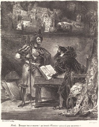 Mephisto erscheint Faust von Eugène Delacroix