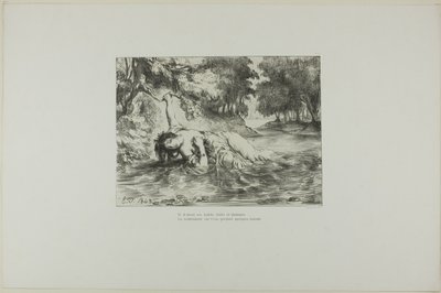 Ophelias Tod, Tafel 13 aus Hamlet von Eugène Delacroix