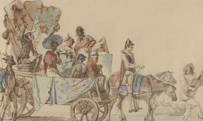 Theatertruppe auf der Straße, 1818 von Eugène Delacroix