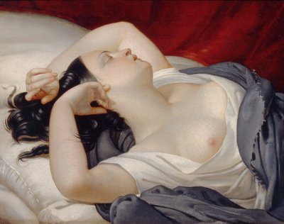 Schlafende Italienerin, 1840er Jahre von Eugéne Pluchart