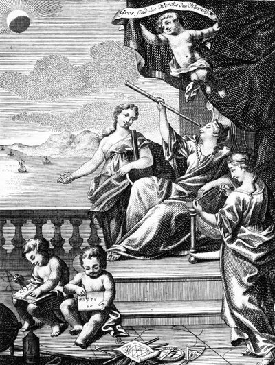 Illustration der Astronomie, ca. 1771 von European School