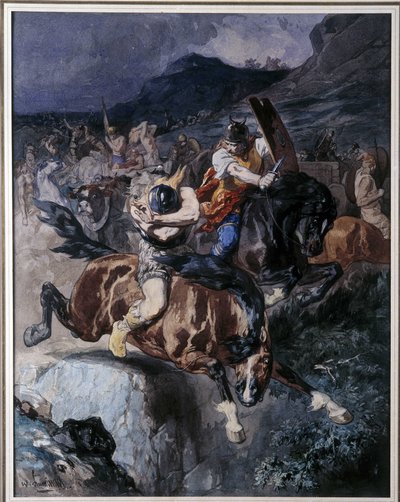 Kampf der fränkischen Reiter von Evariste Vital Luminais