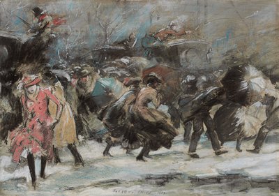 Schneesturm Broadway von Everett Shinn