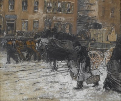 Winter in der 21. Straße, New York von Everett Shinn