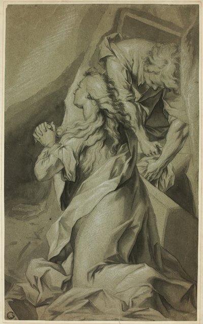 Kniende Magdalena und Grabwächter von Federico Barocci