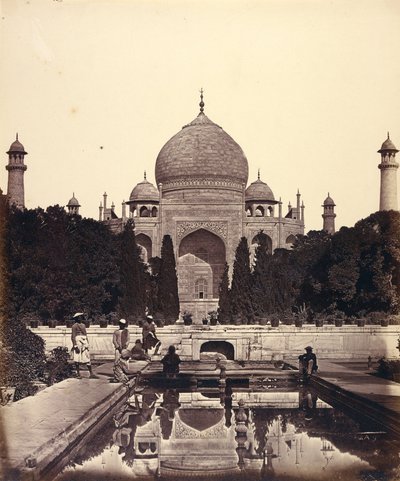 Das Taj Mahal mit den Brunnen von Felice Beato