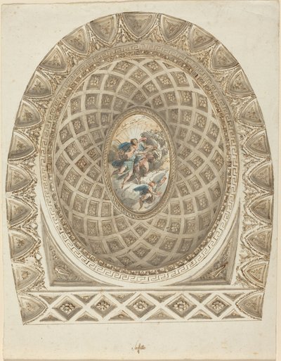 Eine Kassettendecke mit Apollo und Phaeton von Felice Giani