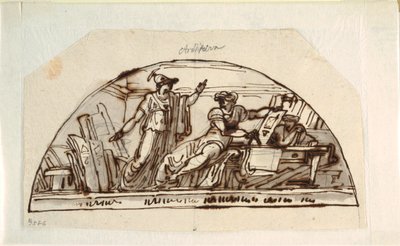 Lunette mit Allegorie der Architektur von Felice Giani