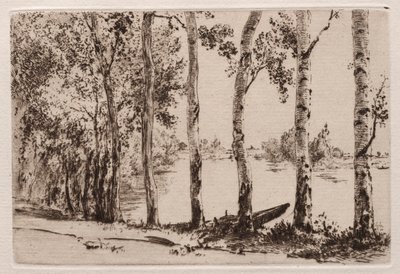 Espen am Ufer der Seine von Felix Bracquemond