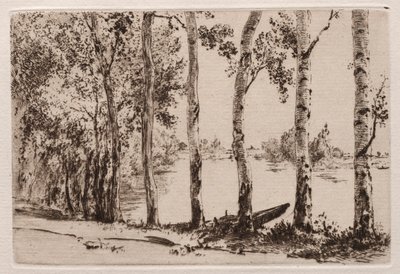 Espen am Ufer der Seine von Felix Bracquemond