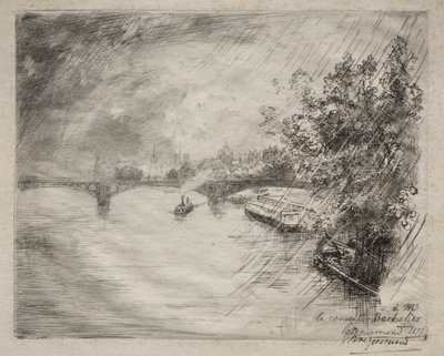 Ansicht der Brücke von Saint-Pères von Felix Bracquemond