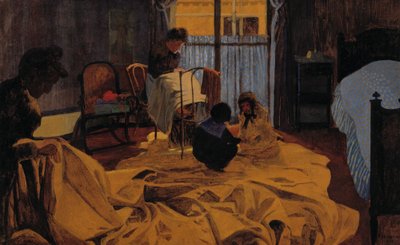 Die Wäscherin, Blauer Raum von Felix Edouard Vallotton