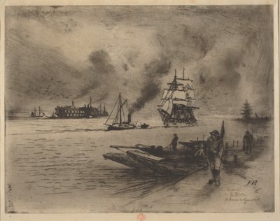 Umgebung von Gravesend von Felix Hilaire Buhot