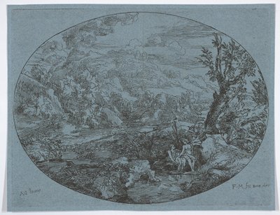 Landschaft mit drei Figuren, 1677 von Felix Meyer