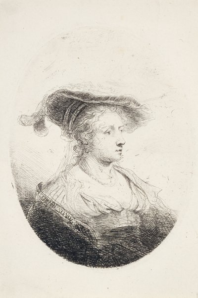 Junge Dame mit Federhut, 1644 von Ferdinand Bol
