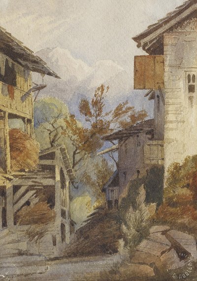 Bauernhäuser in Savoyen von Ferdinand Hodler
