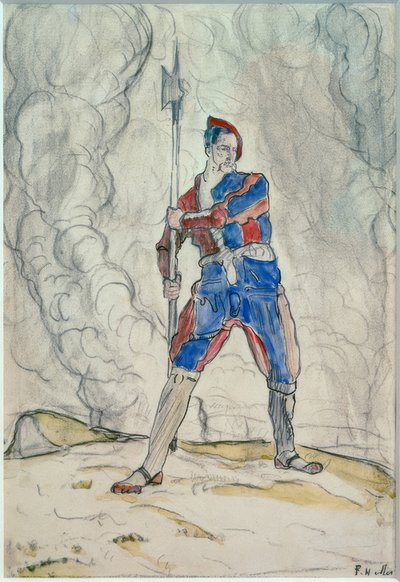 Stehender Landsknecht, Studie zur Schlacht von Marignano von Ferdinand Hodler