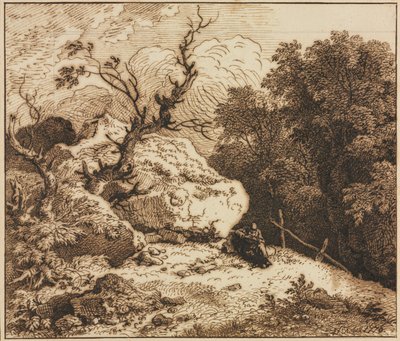 Einsiedler in einer bewaldeten Landschaft, 1776 von Ferdinand Kobell