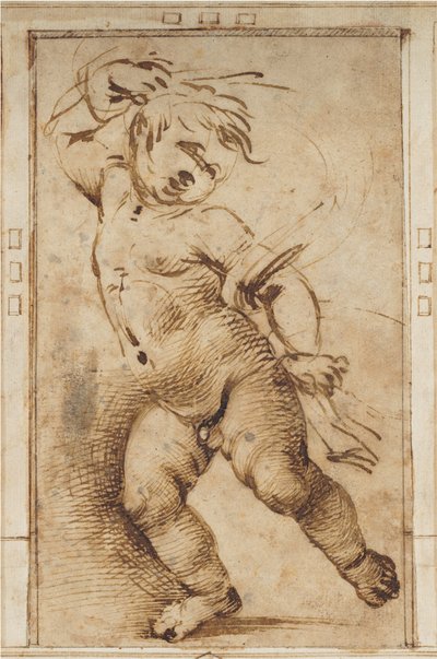 Tanzender Putto mit einem Tuch von Filippino Lippi